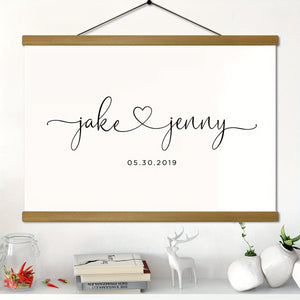 Planet Gates 1pc Personalized Lovers Wall Art Canvas Poster For Home Decor, Custom Couples Poster, Canvas Prints For Living Room Bedroom Kitchen Office Cafe Decor, Perfect Gift And Decoration Christmas Gift Mother's Day gift