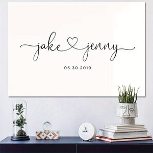 Planet Gates 1pc Personalized Lovers Wall Art Canvas Poster For Home Decor, Custom Couples Poster, Canvas Prints For Living Room Bedroom Kitchen Office Cafe Decor, Perfect Gift And Decoration Christmas Gift Mother's Day gift