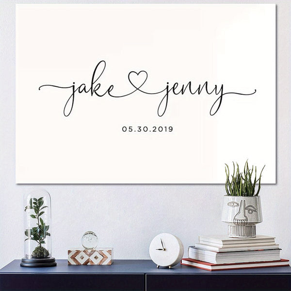 Planet Gates 1pc Personalized Lovers Wall Art Canvas Poster For Home Decor, Custom Couples Poster, Canvas Prints For Living Room Bedroom Kitchen Office Cafe Decor, Perfect Gift And Decoration Christmas Gift Mother's Day gift