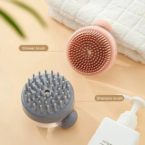Planet Gates 1pc Pet Bath Brush Soft Silicone With Shampoo Dispenser Gentle Massage For Grooming And Cleaning Fur And Hair