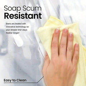 Planet Gates 1pc PEVA Bathroom Shower Curtain Liner, 71" W X 71" H, Waterproof, Plastic Shower Curtain Liner With Magnets, Transparent Shower Curtain, Bathroom Accessories