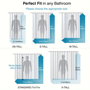 Planet Gates 1pc PEVA Leaf Pattern Plastic Shower Curtain With Plastic Hooks, Shower Liner With Metal Grommets, Waterproof Durable Shower Curtain, Bathroom Partition, Room Decor