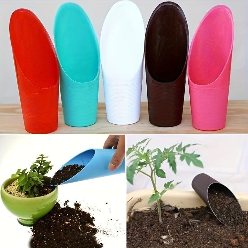 Planet Gates 1pc Plastic Bucket Shovel Bonsai Soil Spade Scoop Garden Potted Succulent Plant Transplanting Shovel Spoon Mini Garden Plant Hand Tools