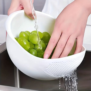 Planet Gates 1pc, Plastic Rice Washing Bowl With Strainer - Efficiently Wash Small Grains And Kitchen Gadgets