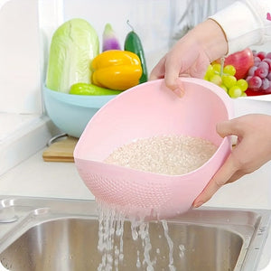 Planet Gates 1pc, Plastic Rice Washing Bowl With Strainer - Efficiently Wash Small Grains And Kitchen Gadgets