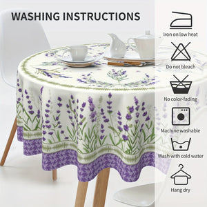 Planet Gates 1pc, Polyester Tablecloth, Spring Summer Lavender Tablecloth, Field Of Lilacs Themed Table Cover, Stain Wrinkle Free Tablecloth, For Home Kitchen Dining Party Decoration, Gift