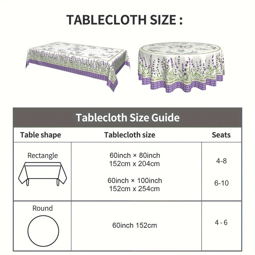 Planet Gates 1pc, Polyester Tablecloth, Spring Summer Lavender Tablecloth, Field Of Lilacs Themed Table Cover, Stain Wrinkle Free Tablecloth, For Home Kitchen Dining Party Decoration, Gift