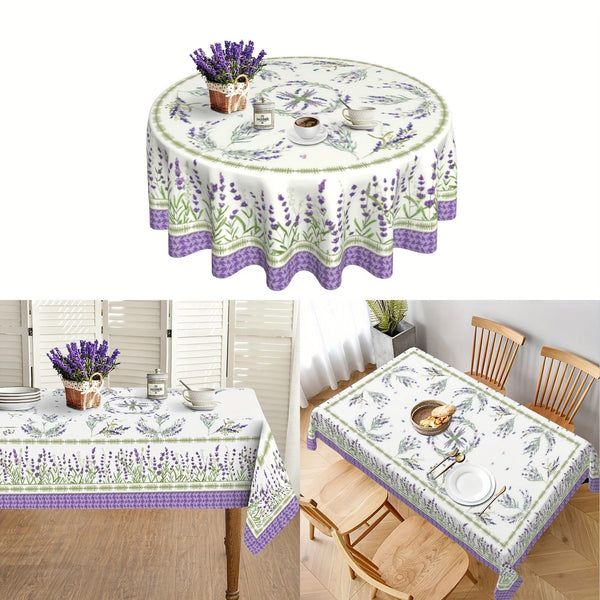 Planet Gates 1pc, Polyester Tablecloth, Spring Summer Lavender Tablecloth, Field Of Lilacs Themed Table Cover, Stain Wrinkle Free Tablecloth, For Home Kitchen Dining Party Decoration, Gift