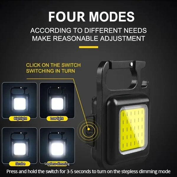 Planet Gates 1pc Portable LED Flashlight Mini Rechargeable Multifunctional Work Light, Keychain Small Pocket Lights For Outdoor, Camping, Car Lighting