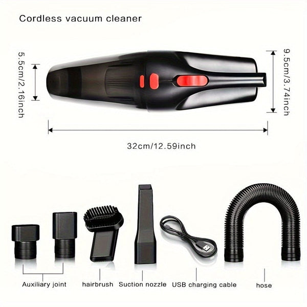 Planet Gates 1pc, Powerful Handheld Wireless Car Vacuum Cleaner With Dual-use For Home And Car, USB Charging, Wireless, Mini Household Vacuum Cleaner With 4000mAh/44w/40dps