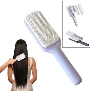 Planet Gates 1pc-Purple Rotatable Self Cleaning Hair Brush Telescopic Massage Airbag Comb Telescopic Cleaning Anti-static Hairdressing Air Cushion Comb