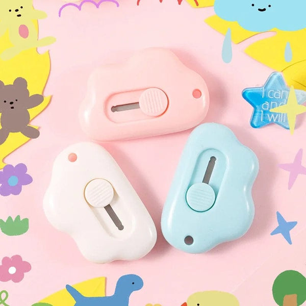 Planet Gates 1pc random A Cute Rabbit Cloud Color Mini Portable Utility Knife Paper Cutter Cutting Paper Razor Blade Office Stationery Cutting Supplies
