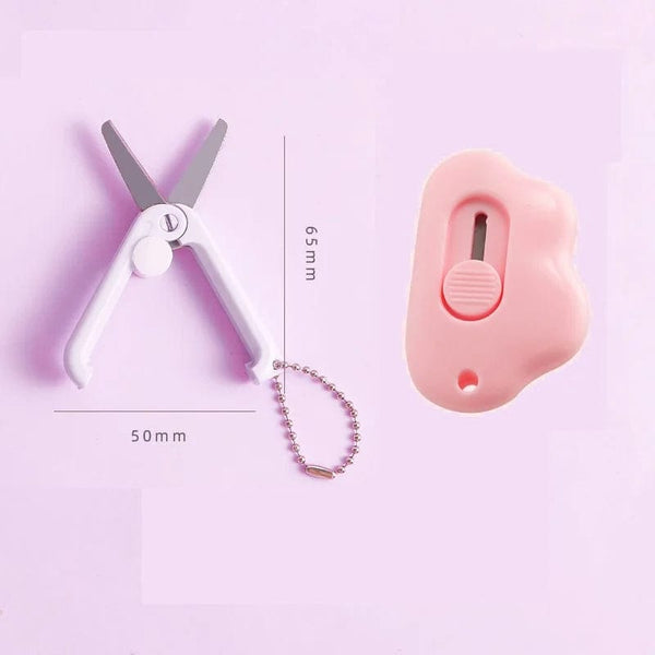 Planet Gates 1pc random A Cute Rabbit Cloud Color Mini Portable Utility Knife Paper Cutter Cutting Paper Razor Blade Office Stationery Cutting Supplies