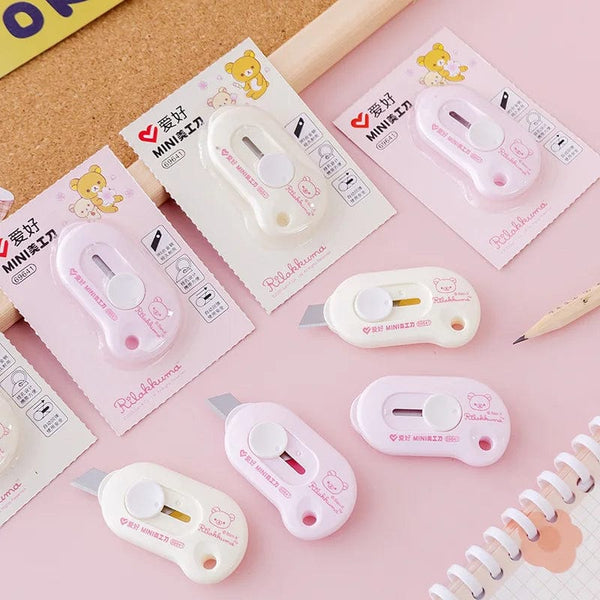Planet Gates 1pc random A Cute Rabbit Cloud Color Mini Portable Utility Knife Paper Cutter Cutting Paper Razor Blade Office Stationery Cutting Supplies