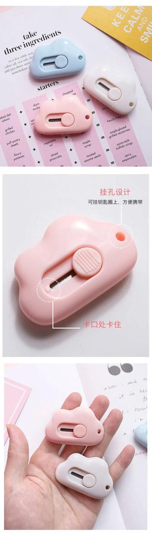 Planet Gates 1pc random A Cute Rabbit Cloud Color Mini Portable Utility Knife Paper Cutter Cutting Paper Razor Blade Office Stationery Cutting Supplies