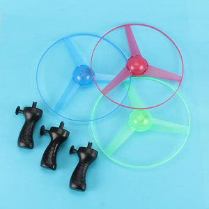 Planet Gates 1pc Random Color 1pc Pull Wire Glow UFO Funny Spinning Flyer Luminous LED Light Handle Top Toys for Kids Gifts Outdoor Sport Parent-child Game