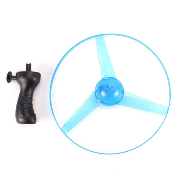 Planet Gates 1pc Random Color 1pc Pull Wire Glow UFO Funny Spinning Flyer Luminous LED Light Handle Top Toys for Kids Gifts Outdoor Sport Parent-child Game