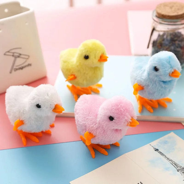 Planet Gates 1pc random color 1pcs Cute Wind Up Chick Plush Animals Toy Kids Boy Girl Stuffed Animals Chick Clockwork Walking Toys Children Fun Gifts