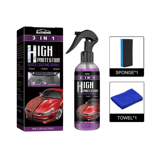 Planet Gates 1pc Rayhong 3-in-1 Coating Spray High Protection Fast Car Paint Spray Automatic Hand Paint Color Change Cleaning
