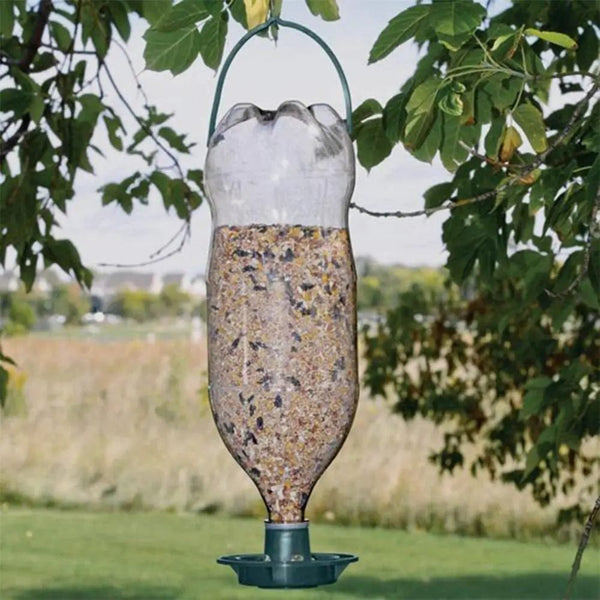 Planet Gates 1pc Recycle Empty Soda Bottle Top Bird Feeder Automatical Feeding Outdoors Hanging Feeding Tray