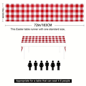 Planet Gates 1pc Red And White Gingham Table Runner, 13×72 Inch Red Buffalo Check Table Cloth Runner For Farmhouse Rustic, 4th Of July Patriotic Christmas Wedding Outdoor Picnic Camping Party Table Decoration