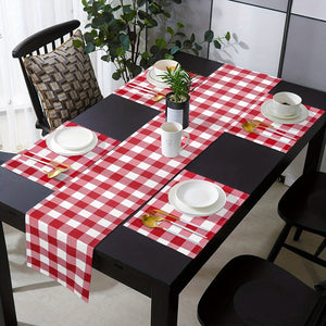 Planet Gates 1pc Red And White Gingham Table Runner, 13×72 Inch Red Buffalo Check Table Cloth Runner For Farmhouse Rustic, 4th Of July Patriotic Christmas Wedding Outdoor Picnic Camping Party Table Decoration