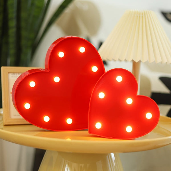 Planet Gates 1pc Red Heart-shaped Decorative Light, Indoor Bedroom Desktop Decoration Night Light, Wedding, Proposal, Party, Holiday Decoration Love Shaped Light, Valentine's Day And Mother's Day Gifts