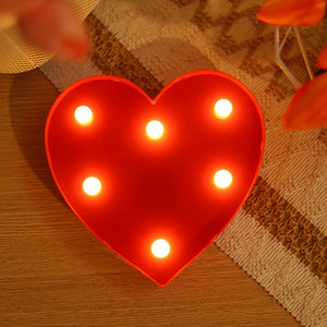 Planet Gates 1pc Red Heart-shaped Decorative Light, Indoor Bedroom Desktop Decoration Night Light, Wedding, Proposal, Party, Holiday Decoration Love Shaped Light, Valentine's Day And Mother's Day Gifts