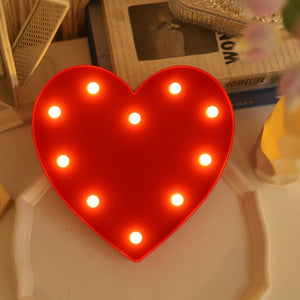 Planet Gates 1pc Red Heart-shaped Decorative Light, Indoor Bedroom Desktop Decoration Night Light, Wedding, Proposal, Party, Holiday Decoration Love Shaped Light, Valentine's Day And Mother's Day Gifts