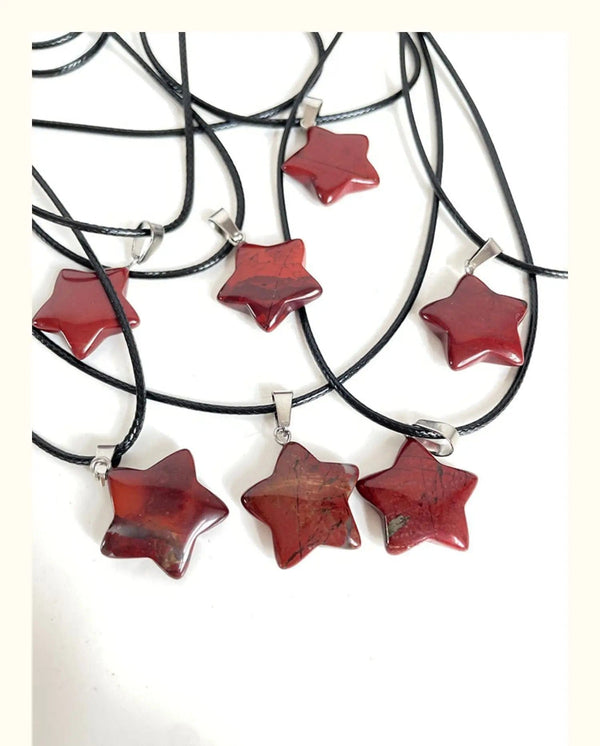 Planet Gates 1pc red Natural Stone Hexagon Pendant Necklace Crystal Rose Quartz Opal Star for Women Fluorite Lapis Bullet Pendulum Trend Jewelry Gift
