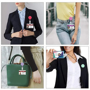 Planet Gates 1pc Retractable Badge Holder Clips for Nurse ID Badge Reel with Belt Clip Doctor ID Card Chain Clips School Student Office