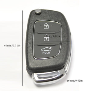 Planet Gates 1pc RFC 3 Buttons Flip Key Case For Hyundai I10 I20 I40 IX35 For Santa Fe Remote Fob