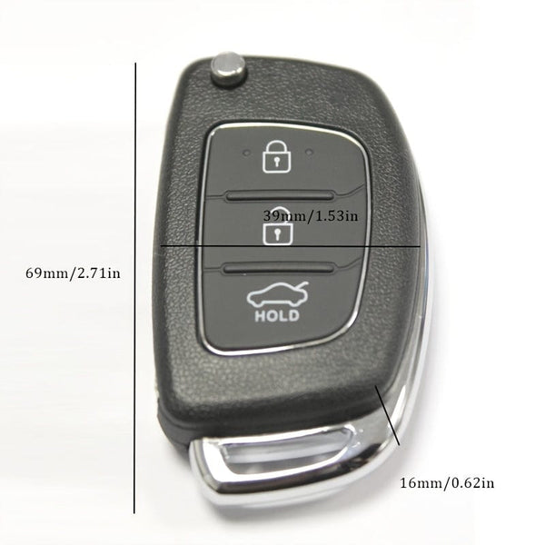 Planet Gates 1pc RFC 3 Buttons Flip Key Case For Hyundai I10 I20 I40 IX35 For Santa Fe Remote Fob