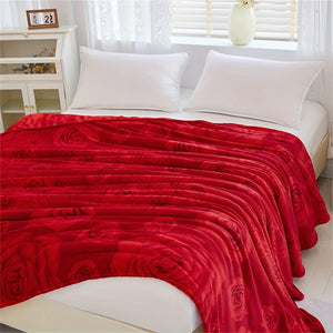 Planet Gates 1pc Rose Pattern Bed Blanket, Soft Comfortable Blanket For Sofa Office Bed Camping Travelling, Valentine's Day Gift Blanket