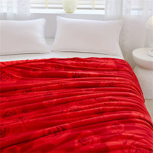 Planet Gates 1pc Rose Pattern Bed Blanket, Soft Comfortable Blanket For Sofa Office Bed Camping Travelling, Valentine's Day Gift Blanket