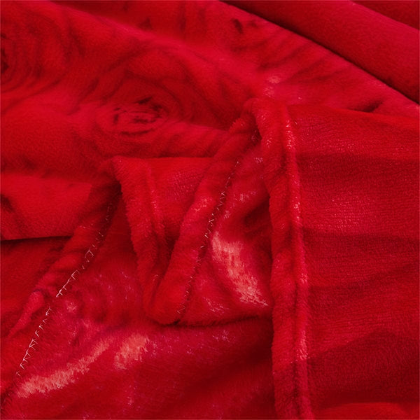 Planet Gates 1pc Rose Pattern Bed Blanket, Soft Comfortable Blanket For Sofa Office Bed Camping Travelling, Valentine's Day Gift Blanket