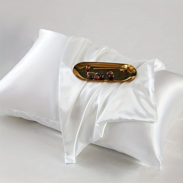 Planet Gates 1pc Satin Solid Color Pillowcase, Soft Pillow Cover With Envelope Closure For Bedroom, Bedding Supplies, Without Filler