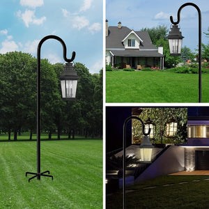Planet Gates 1pc Shepherd Hooks 63 Inche High 2.54/7.62cm Thick Adjustable Rust Resistant Shepards Hooks For Outdoor Solar Lights, Lanterns, Flower Basket, Bird Feeder