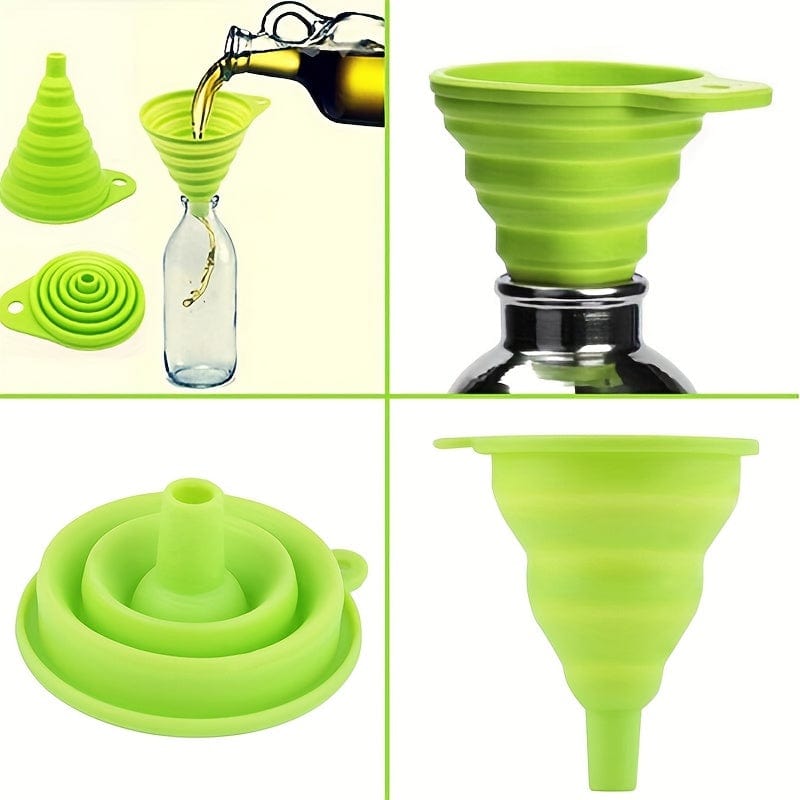 Planet Gates 1pc Silicone Collapsible Funnel Foldable Funnels For Water Bottle Liquid Transfer Kitchen Gadgets Accessories