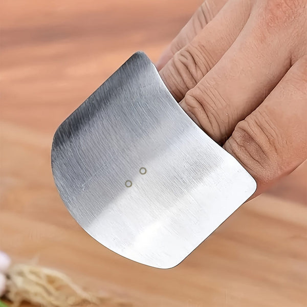Planet Gates 1PC Silver 1pc, Finger Protector, Stainless Steel Hand Finger Guard, Metal Hand Finger Guard For Slicing, Reusable Kitchen Finger Guard, Cutting Protector, Safety Cutting Tools Kitchen Accessaries, Kitchen Tool, Back To School Supplies