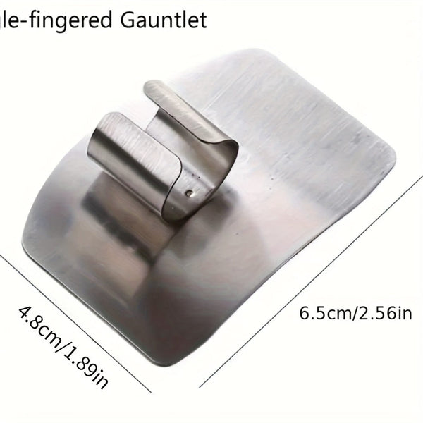 Planet Gates 1PC Silver 1pc, Finger Protector, Stainless Steel Hand Finger Guard, Metal Hand Finger Guard For Slicing, Reusable Kitchen Finger Guard, Cutting Protector, Safety Cutting Tools Kitchen Accessaries, Kitchen Tool, Back To School Supplies