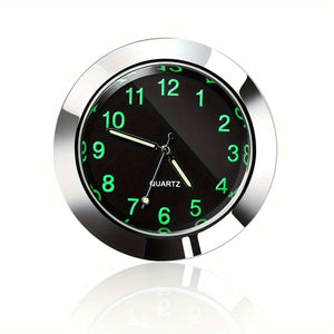 Planet Gates 1pc-silvery 1pc Car Clock High-quality Luminous Decoration, Mini Quartz Clock Noctilucent Car Dashboard Clock For High-end Car Interior Central Control Decoration