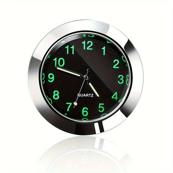 Planet Gates 1pc-silvery 1pc Car Clock High-quality Luminous Decoration, Mini Quartz Clock Noctilucent Car Dashboard Clock For High-end Car Interior Central Control Decoration