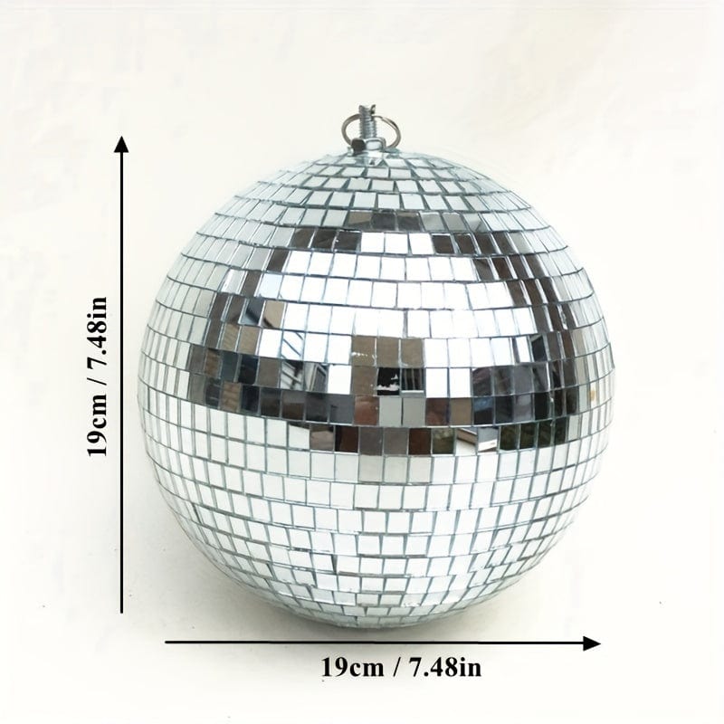 Planet Gates 18cm Silver 1 Piece 1pc, Silvery Mirror Disco Ball Holiday Hanging Decorations Mirror Ball Wedding Party Home Decoration Disco Ball Glass Ball Reflective Ball