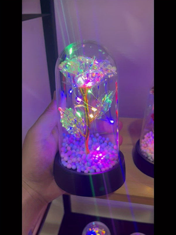 Planet Gates 1pc Simulated Golden Leaf Rose Flower Decorative Night Lamp, Creative Flower Light For Indoor Desktop/Bedside Decoration With Battery, Perfect Roses Gift For Valentine's Day, Mother's Day, Weddings Anniversary