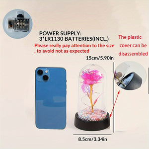 Planet Gates 1pc Simulated Golden Leaf Rose Flower Decorative Night Lamp, Creative Flower Light For Indoor Desktop/Bedside Decoration With Battery, Perfect Roses Gift For Valentine's Day, Mother's Day, Weddings Anniversary