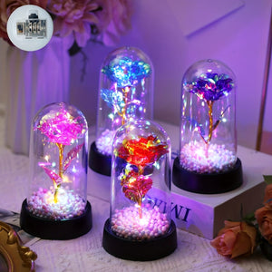 Planet Gates 1pc Simulated Golden Leaf Rose Flower Decorative Night Lamp, Creative Flower Light For Indoor Desktop/Bedside Decoration With Battery, Perfect Roses Gift For Valentine's Day, Mother's Day, Weddings Anniversary