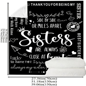 Planet Gates 1pc Slogan Print Blanket, Black Flannel Blanket Gift For Sister, Soft Cozy Throw Blanket For Sofa Bed Couch Camping Office Travel