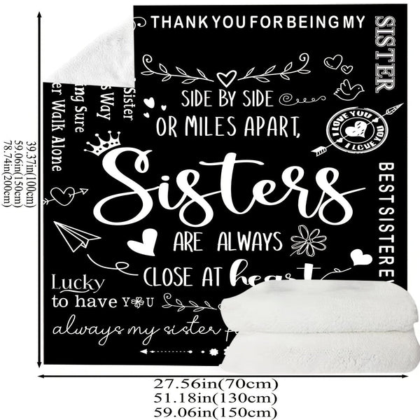 Planet Gates 1pc Slogan Print Blanket, Black Flannel Blanket Gift For Sister, Soft Cozy Throw Blanket For Sofa Bed Couch Camping Office Travel