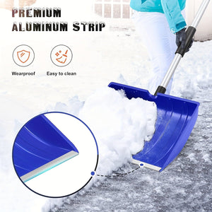 Planet Gates 1pc, Snow Shovel, 123.19 Cm Large Capacity Snow Shovel With D-Grip, Non-Slip Sponge And Durable Aluminum Blade For Car Driveway, 40.64*123.19 Cm (Blue)(Red)(Black)